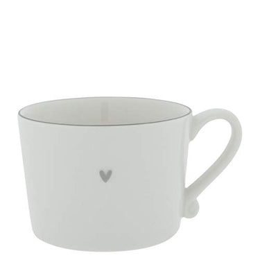 Becher mit Henkel little Heart Keramik weiss grau Keramikgeschirr Kaffeebecher BC Cup Küche Gedeckter Tisch im Sale